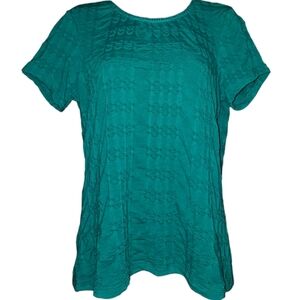 NWT Laura Scott Pucker Ruffled Short Sleeve Top
